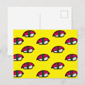 Cartoon Kawaii Sushi, Visrijst en zeewier Briefkaa Briefkaart (Voorkant / Achterkant)