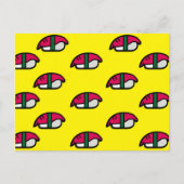 Cartoon Kawaii Sushi, Visrijst en zeewier Briefkaa Briefkaart (Voorkant)