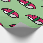 Cartoon Kawaii Sushi, visrijst en zeewier Cadeaupapier (Hoek)