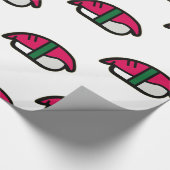 Cartoon Kawaii Sushi, visrijst en zeewier Cadeaupapier (Hoek)