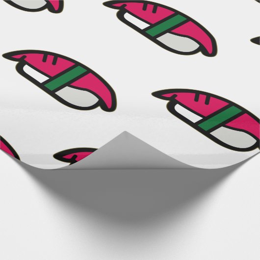 Cartoon Kawaii Sushi, visrijst en zeewier Cadeaupapier (Hoek)