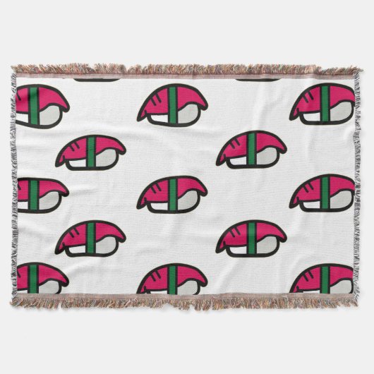 Cartoon Kawaii Sushi, visrijst en zeewier Deken (Voorkant)