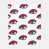 Cartoon Kawaii Sushi, visrijst en zeewier Fleece Deken (Voorkant)