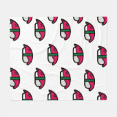 Cartoon Kawaii Sushi, visrijst en zeewier Fleece Deken (Voorkant (Horizontaal))