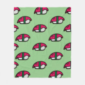 Cartoon Kawaii Sushi, visrijst en zeewier Fleece Deken (Voorkant)
