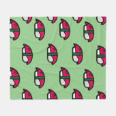 Cartoon Kawaii Sushi, visrijst en zeewier Fleece Deken (Voorkant (Horizontaal))
