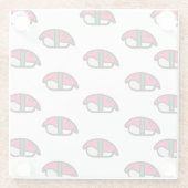 Cartoon Kawaii Sushi, visrijst en zeewier Glazen Onderzetter (Achterkant)