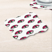 Cartoon Kawaii Sushi, visrijst en zeewier Kartonnen Onderzetters (Gekanteld)