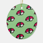 Cartoon Kawaii Sushi, visrijst en zeewier keramiek Keramisch Ornament (Links)