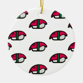 Cartoon Kawaii Sushi, visrijst en zeewier Keramisch Ornament (Voorkant)