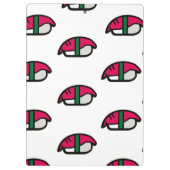 Cartoon Kawaii Sushi, visrijst en zeewier Klembord (Achterkant)