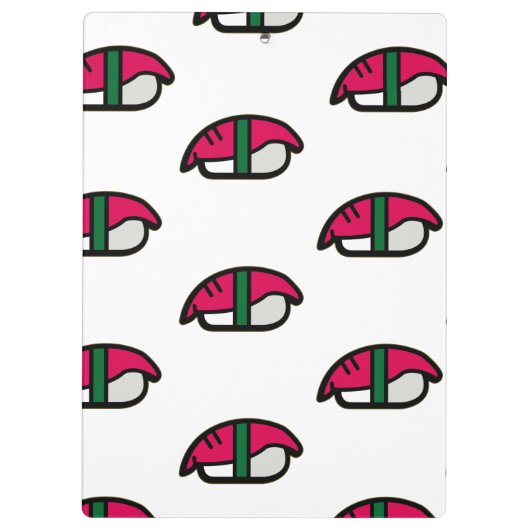 Cartoon Kawaii Sushi, visrijst en zeewier Klembord (Achterkant)