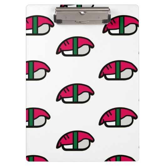 Cartoon Kawaii Sushi, visrijst en zeewier Klembord (Voorkant)