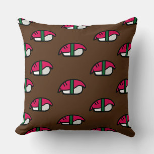 Cartoon Kawaii Sushi, visrijst en zeewier Kussen