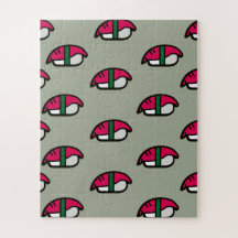 Cartoon Kawaii Sushi, visrijst en zeewier