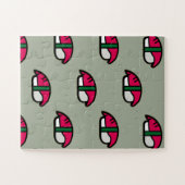 Cartoon Kawaii Sushi, visrijst en zeewier Legpuzzel (Horizontaal)