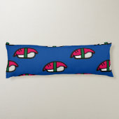 Cartoon Kawaii Sushi, visrijst en zeewier Lichaamskussen (Achterkant)