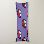 Cartoon Kawaii Sushi, visrijst en zeewier Lichaamskussen (Voorkant Verticaal)