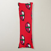 Cartoon Kawaii Sushi, visrijst en zeewier Lichaamskussen (Voorkant Verticaal)