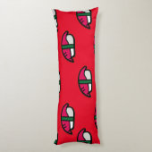 Cartoon Kawaii Sushi, visrijst en zeewier Lichaamskussen (Achterkant (Verticaal))