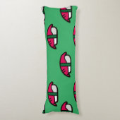 Cartoon Kawaii Sushi, visrijst en zeewier Lichaamskussen (Voorkant Verticaal)