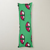 Cartoon Kawaii Sushi, visrijst en zeewier Lichaamskussen (Achterkant (Verticaal))