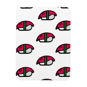 Cartoon Kawaii Sushi, visrijst en zeewier Magneet