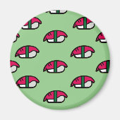 Cartoon Kawaii Sushi, visrijst en zeewier Magnet (Voorkant)