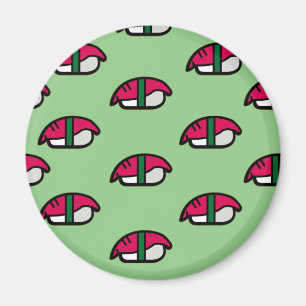 Cartoon Kawaii Sushi, visrijst en zeewier Magnet