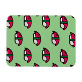Cartoon Kawaii Sushi, visrijst en zeewier Magnet Magneet (Horizontaal)