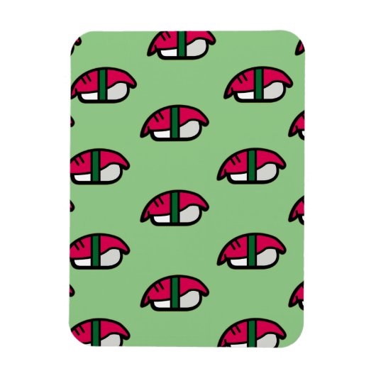 Cartoon Kawaii Sushi, visrijst en zeewier Magnet Magneet (Verticaal)