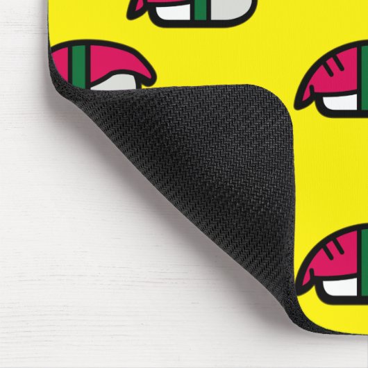 Cartoon Kawaii Sushi, visrijst en zeewier Muismat (Hoek)