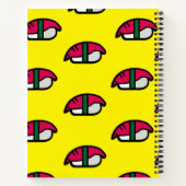 Cartoon Kawaii Sushi, Visrijst en zeewier Notitieb Notitieboek (Achterkant)