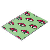 Cartoon Kawaii Sushi, Visrijst en zeewier Notitieb Notitieboek (Linkerzijde)