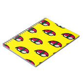 Cartoon Kawaii Sushi, Visrijst en zeewier Notitieb Notitieboek (Linkerzijde)