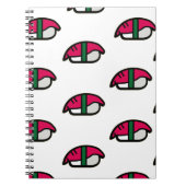 Cartoon Kawaii Sushi, visrijst en zeewier Notitieboek (Voorkant)