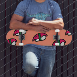Cartoon Kawaii Sushi, visrijst en zeewier Persoonlijk Skateboard