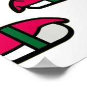 Cartoon Kawaii Sushi, visrijst en zeewier Poster (Hoek)