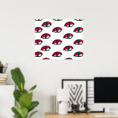 Cartoon Kawaii Sushi, visrijst en zeewier Poster (Thuiskantoor)