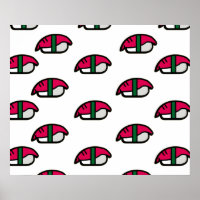 Cartoon Kawaii Sushi, visrijst en zeewier