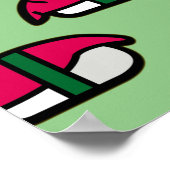 Cartoon Kawaii Sushi, Visrijst en zeewier Poster (Hoek)