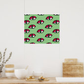Cartoon Kawaii Sushi, Visrijst en zeewier Poster (Keuken)