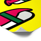 Cartoon Kawaii Sushi, Visrijst en zeewier Poster (Hoek)