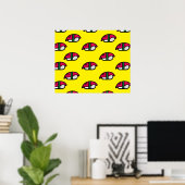 Cartoon Kawaii Sushi, Visrijst en zeewier Poster (Thuiskantoor)