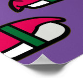 Cartoon Kawaii Sushi, Visrijst en zeewier Poster (Hoek)