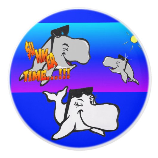 Cartoon keramische meeuw keramische knop (Voorkant)