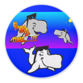 Cartoon keramische meeuw knop