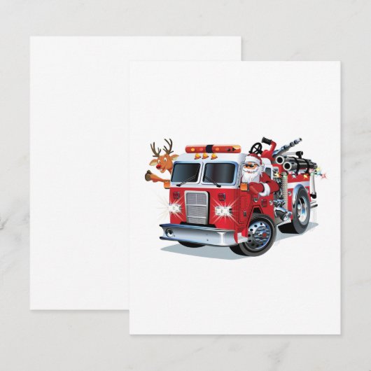 Cartoon Kerst brandwagen (Voorkant / Achterkant)