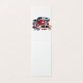 Cartoon Kerst brandwagen Kaart (Buitenkant ongevouwen)