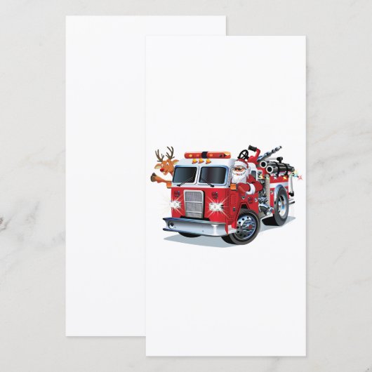 Cartoon Kerst brandweerwagen (Voorkant / Achterkant)